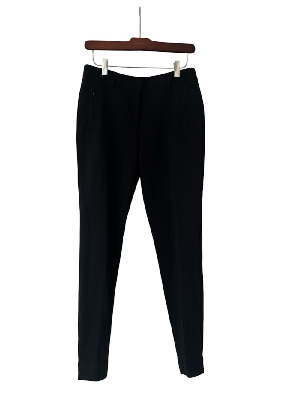AKRIS PUNTO Black Cropped Slim Fit Pintuck Trouser Pants